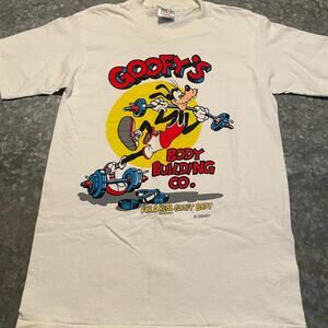 Vintage Goofy's Body Building Gym Single Stitch T-Shirt Mens Medium Disney 90s